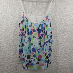 🌹New York & Co. Multi Colored Circles Flowy Tank